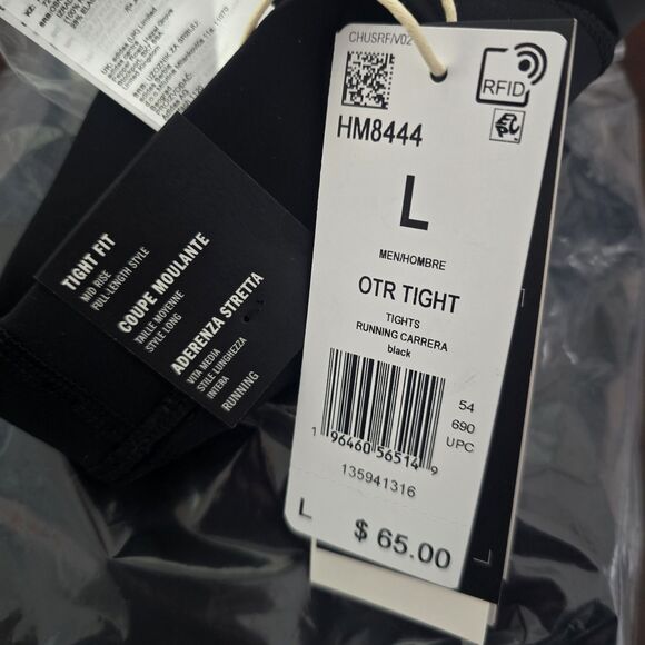 adidas Men's Own The Run Large Tights Core Black New Sealed Running Tights - Picture 6 of 6